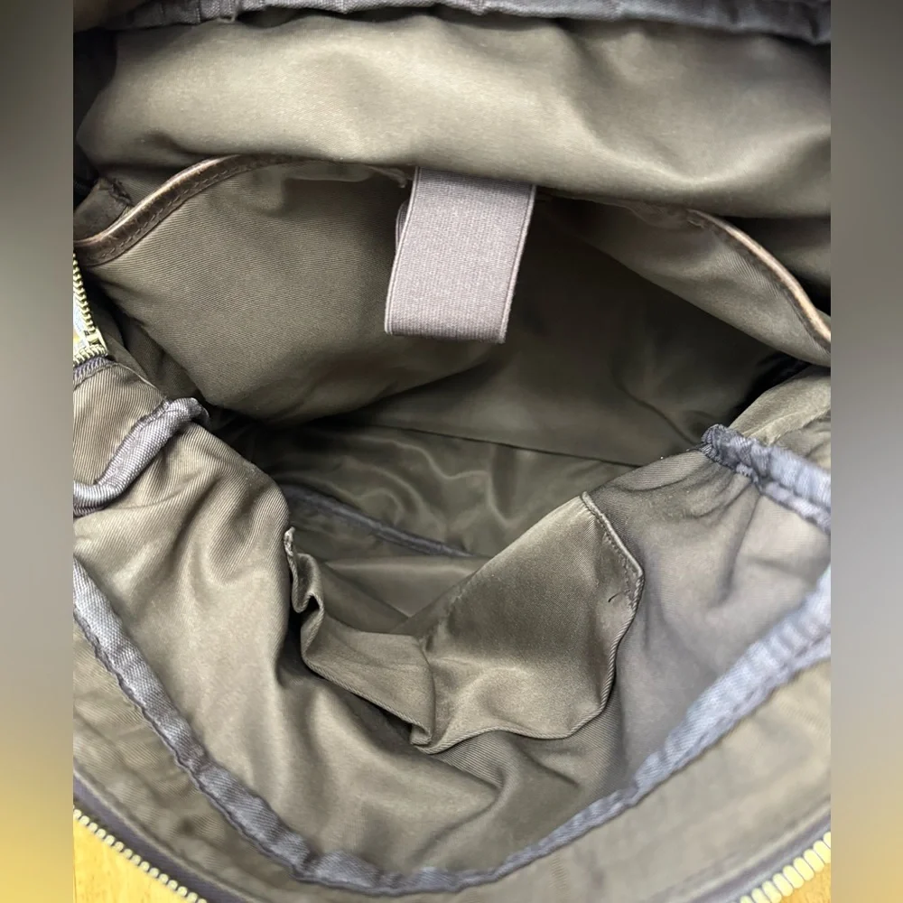 Leather Canvas Gray Backpack